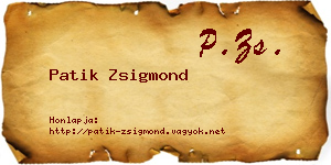 Patik Zsigmond névjegykártya