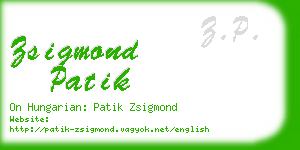 zsigmond patik business card